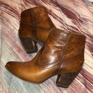 Frye Renee Booties in Cognac
